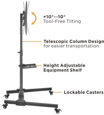Brateck FS22H-44TW Βάση Τηλεόρασης Δαπέδου έως 55" και 35kg
