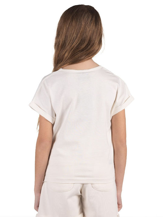 District75 Kids Blouse Short Sleeve Ecru