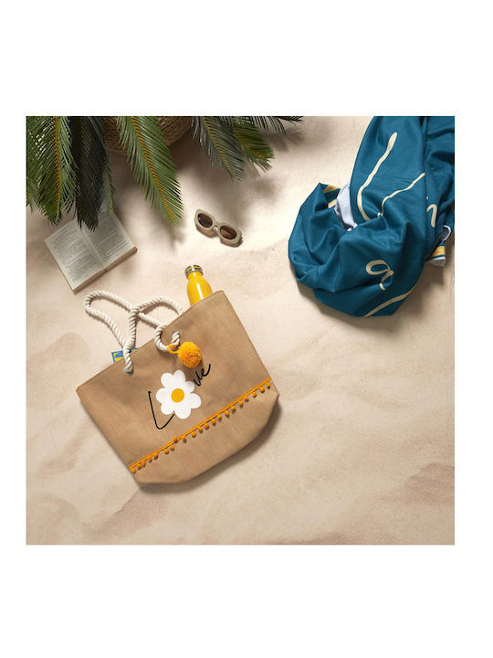 Jet Lag Fabric Beach Bag Yellow