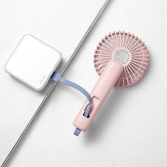 Eurolamp Handheld USB Rechargeable Fan 1200mAh 5W Pink 300-20523