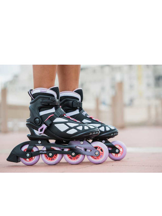 Powerslide Lancer White 84 Inline Rollers Schwarz Erwachsene/Kinder