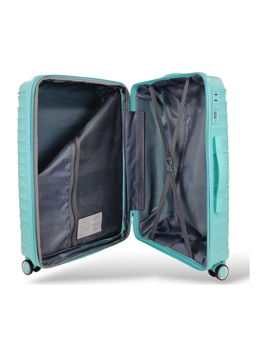 Playbags PP8804 Medium Travel Suitcase Hard Turquoise with 4 Wheels Height 65cm pp8004-24