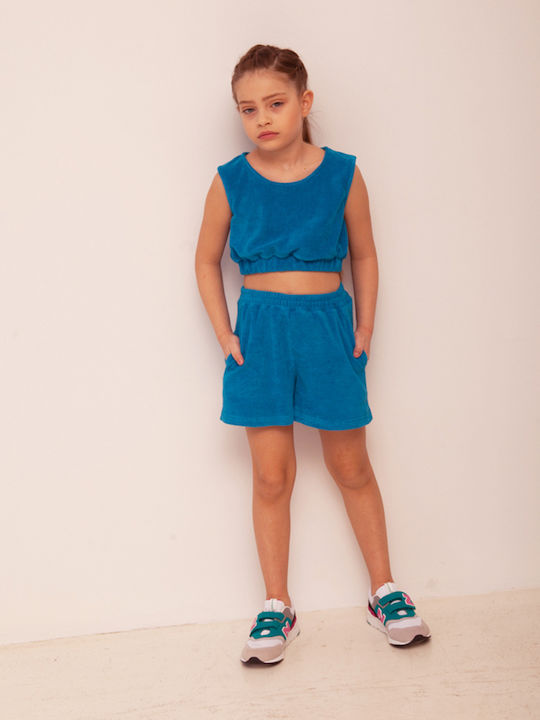 Alice Kids Crop Top Sleeveless Blue