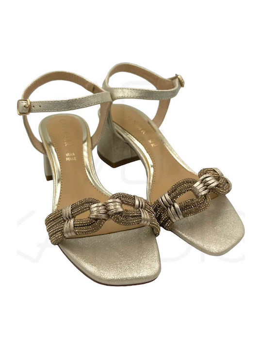 Leder Sandalen Anatomisch Gold
