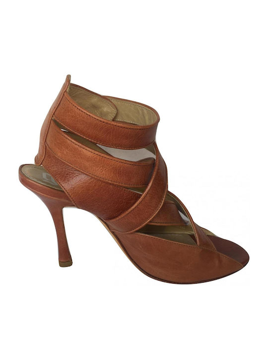 John Galliano Leather Women's Sandals Tabac Brown