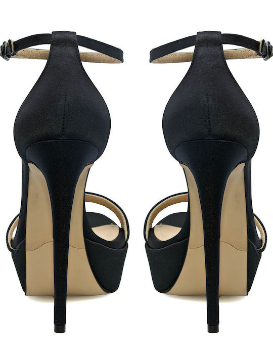 Stoff Sandalen Schwarz