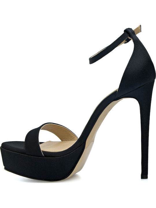 Stoff Sandalen Schwarz