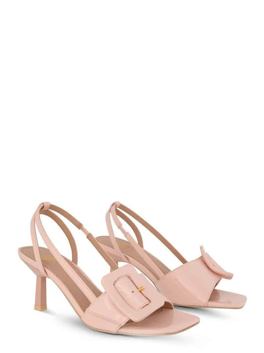 Kat Maconie Synthetic Leather Women's Sandals Pink with Thin Medium Heel