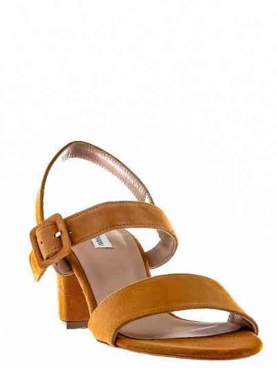 Leather Women's Sandals Tabac Brown
