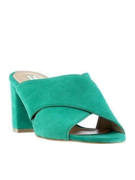 Leather Women's Sandals Green