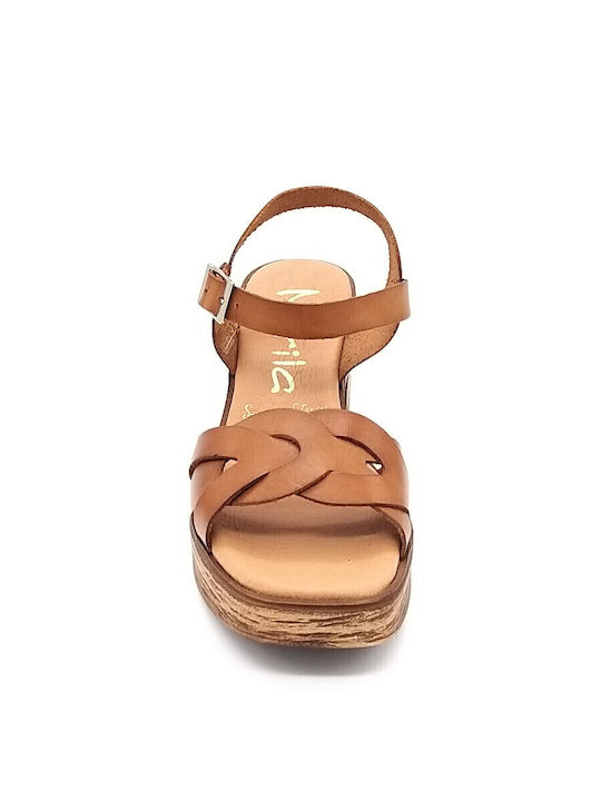 Leather Sandals Tabac Brown