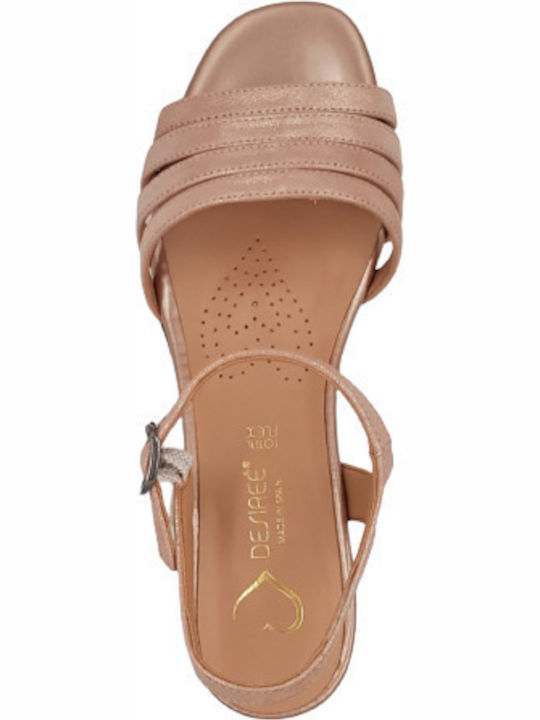 Leder Damen Sandalen Anatomisch in Rosa Farbe