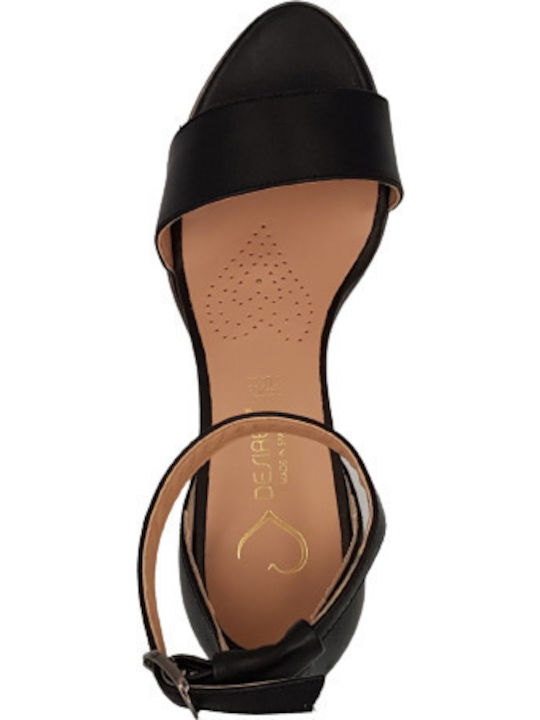 Leder Damen Sandalen Anatomisch in Schwarz Farbe