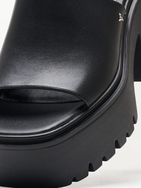 Leather Women's Sandals Black 00139