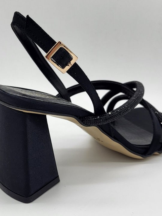 Sandale cu strasuri Negre