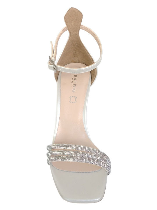 Sandalen mit Strass Weiß