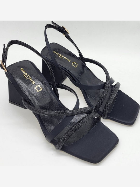 Sandale cu strasuri Negre
