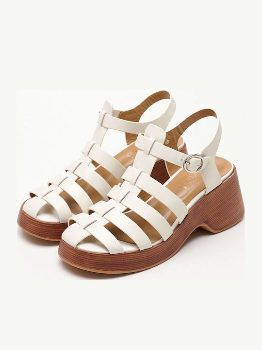 Leder Sandalen Weiß
