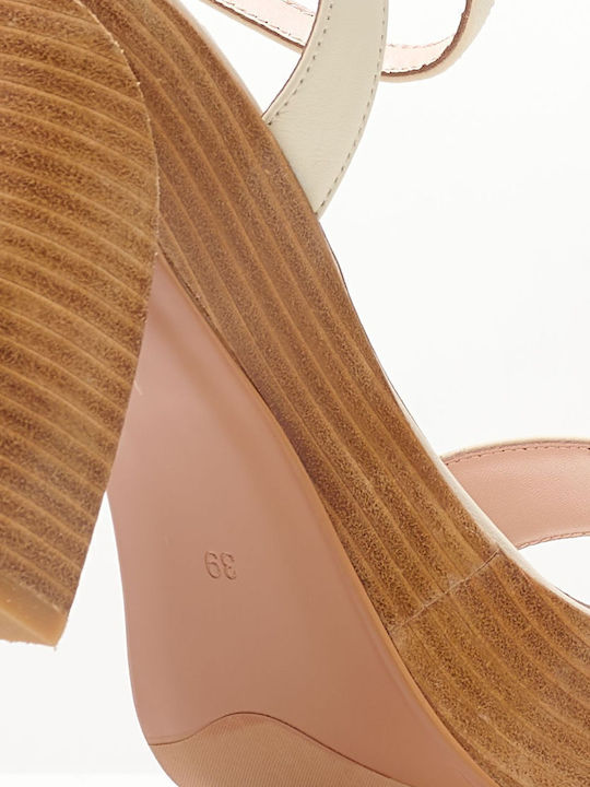 Leder Sandalen Beige