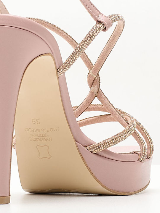 Leder Sandalen Rosa