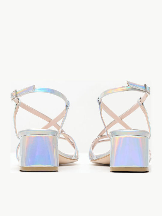Leder Sandalen Silber