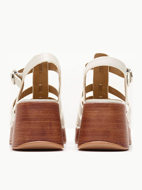 Leder Sandalen Weiß