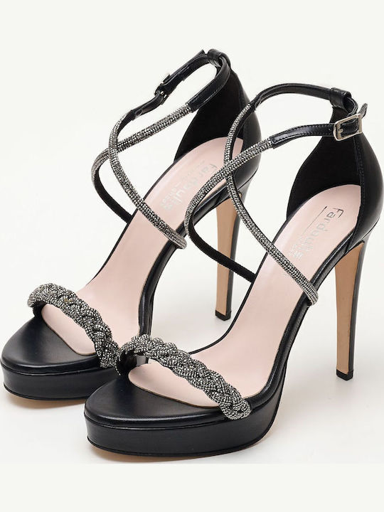 Din piele Sandale Negre