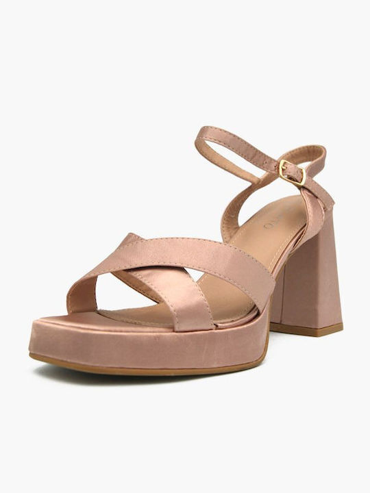 Joya Fabric Women's Sandals with Ankle Strap Khaki