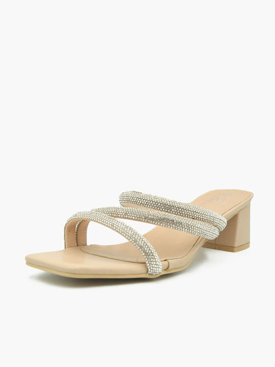 Joya Women's Sandals with Strass Beige