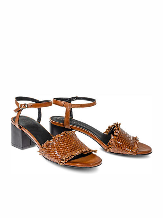 Leather Sandals Tabac Brown