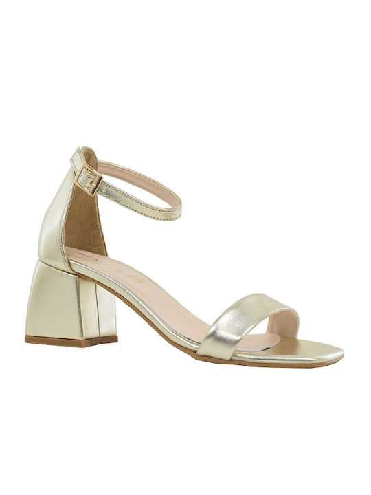 Piedini Women's Sandals with Ankle Strap Gold