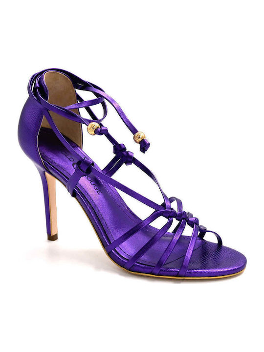 Leder Sandalen Lila