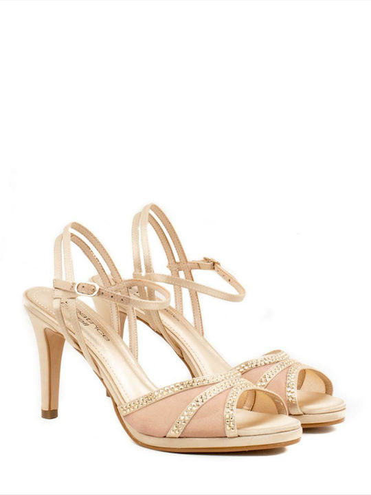 Beatrice Estell Stoff Damen Sandalen in Gold Farbe