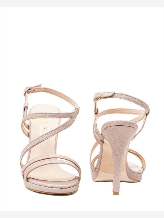 Sandalen mit Strass Bronze