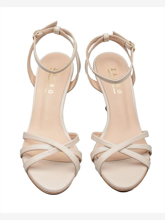 Leder Sandalen Beige