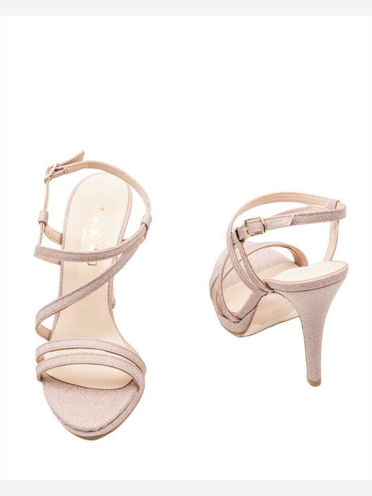 Sandalen mit Strass Bronze