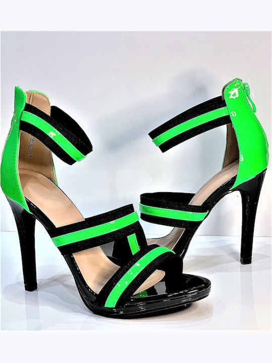 Woman's Fashion Women's Sandals with Ankle Strap Green