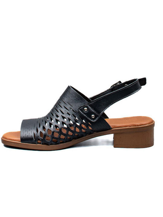 Sider Collection Leather Women's Sandals Black