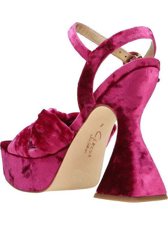 Platform Women's Sandals Burgundy
