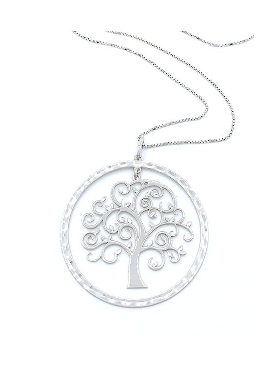 PS Silver Halskette Baum aus Silber mit Diamant