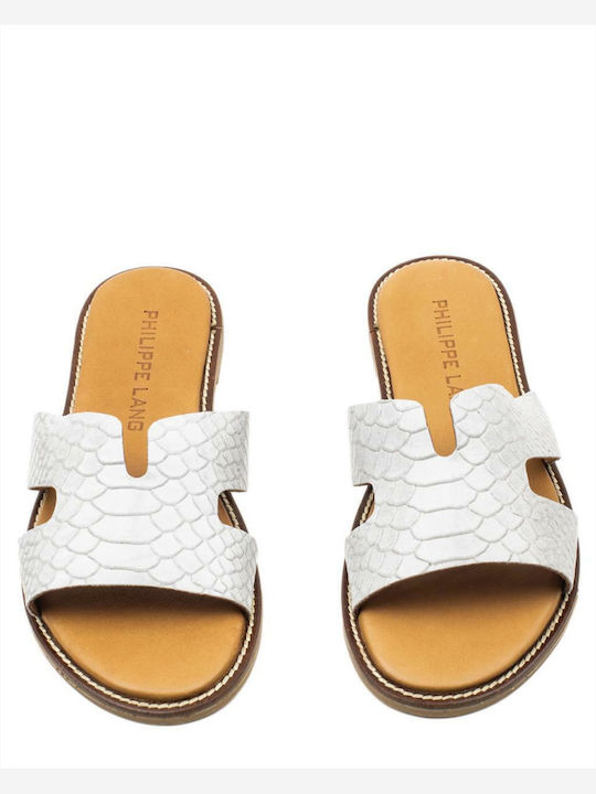 Leder Flache Sandalen für Damen in Gray Farbe