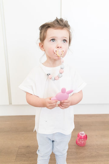 Nuby Clip Pacifier with Beads made of Silicone Blue