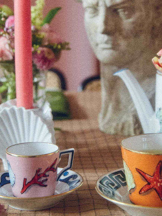 Richard Ginori Σετ Φλιτζάνια Espresso από Πορσελάνη Ροζ 2τμχ