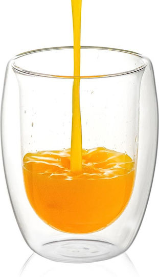 Luigi Ferrero Set Căni Cappuccino De sticlă Transparente 350ml 2buc