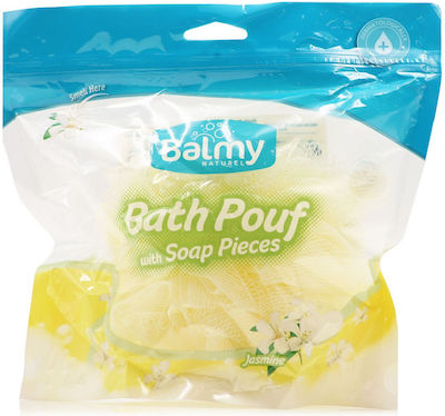 Vican Bath Pouf Schwamm mit Seifenperlen und Jasmin-Parfüm Beige 1Stück