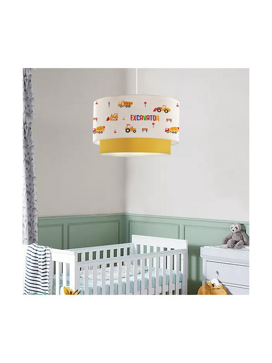 Klikareto Kids Fabric Single Ceiling Light E27 Yellow 30x70cm