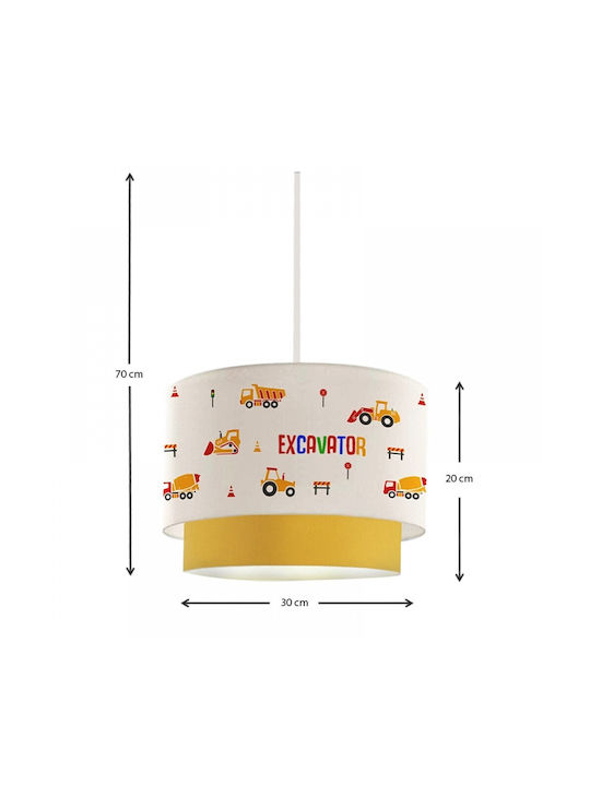 Klikareto Einfaches Licht Kinderdeckenleuchte Deckenleuchte mit Fassung E27 Gelb 30x70cm