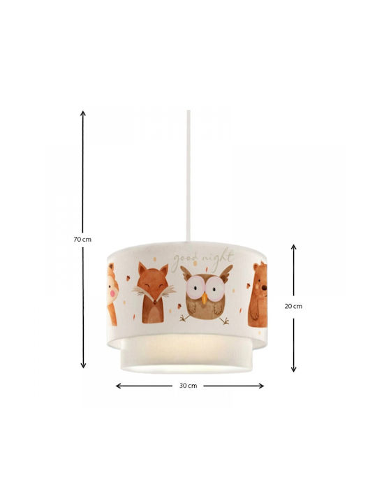 Klikareto Einfaches Licht Kinderdeckenleuchte Deckenleuchte mit Fassung E27 Weiß 30x70cm
