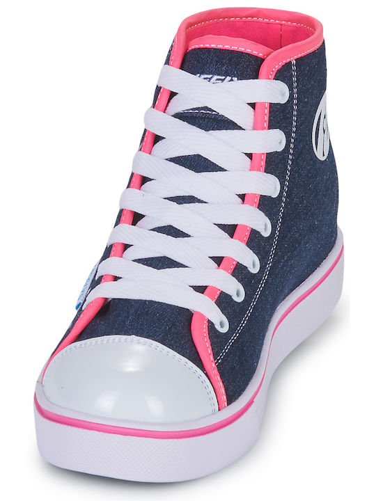 Kinder Sneakers Hoch mit Rollen Blau