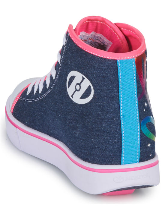 Kinder Sneakers Hoch mit Rollen Blau